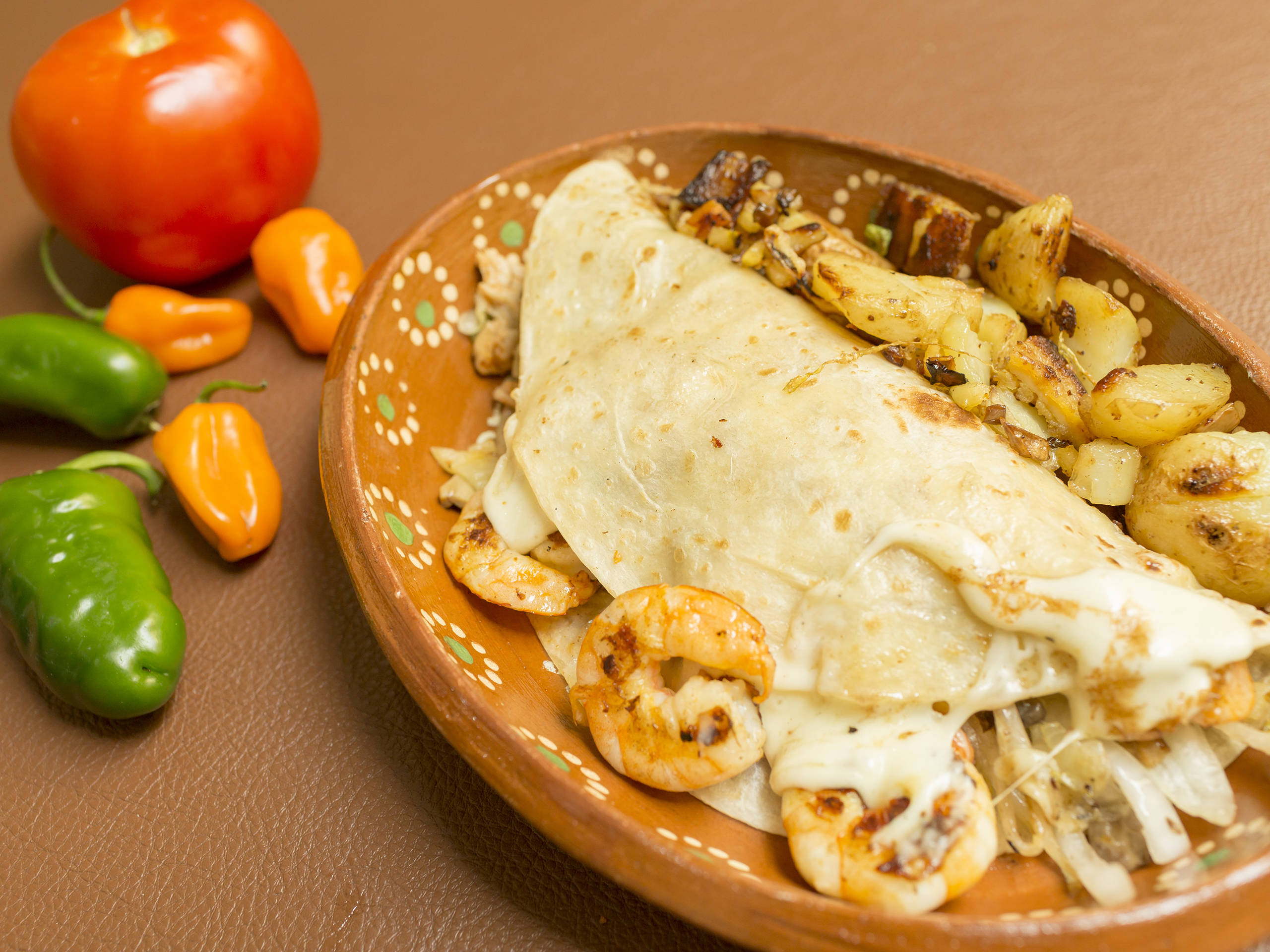 Quesadilla con camarones
