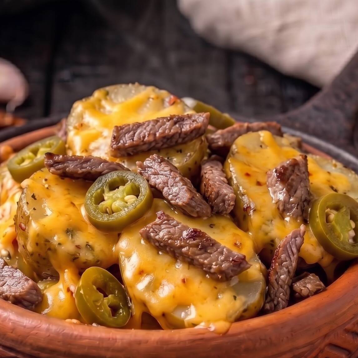 papas cazo con sirloin