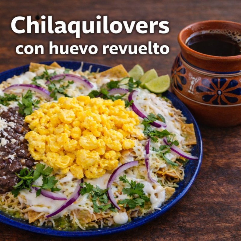 Chilaquiles Verdes C/Huevo Revuelto+ Cafe de Olla
