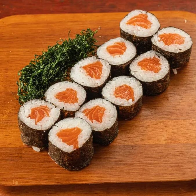 10 Cariocas Salmão 10 hot Kani Ebi 10 Roll salmão 10 Uramaki Kani Croc