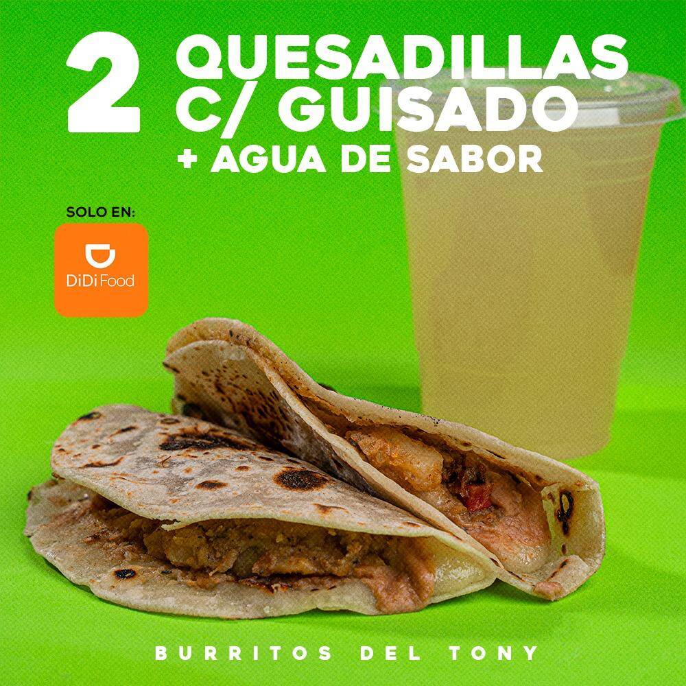 Combo 2 Quesadillas C/ Guisado + Agua Natural Ch