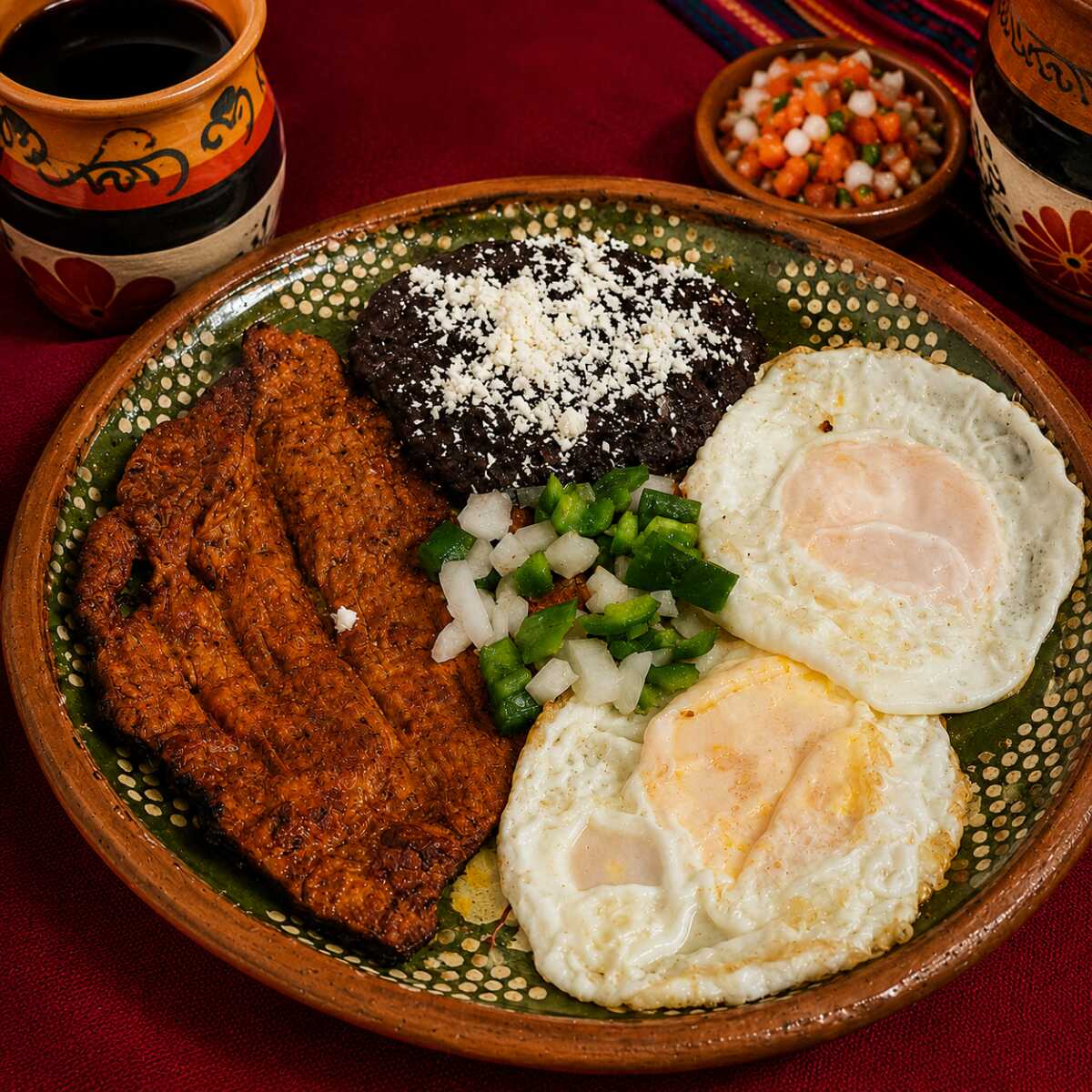 Huevos Estrellados Con Carne Enchilada