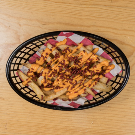 PAPAS CON QUESO Y TOCINO