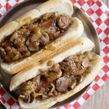 2 Hot-dogs con Champiñones y Papas Fritas 🍟🔥