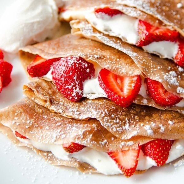 Crepa de fresas con crema 🍓😋