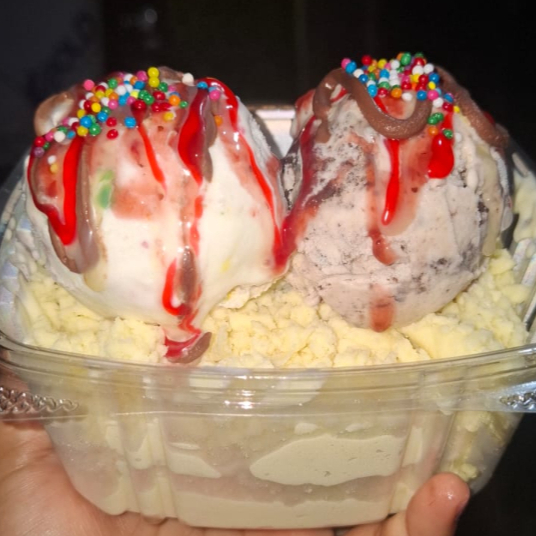 Explosion de queso 2 bolas de helado