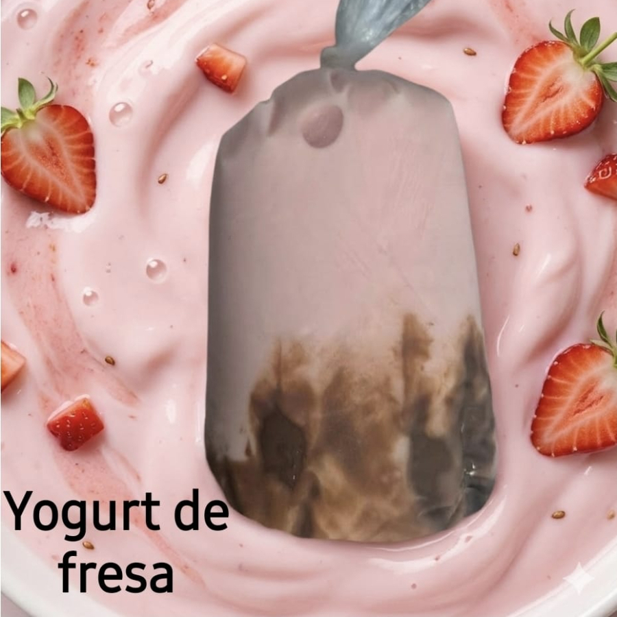 Paleta de yogurt de fresa con nutella