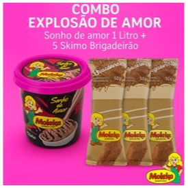 Sorvete de 1 Litro + 5 Skimo Brigadeirão
