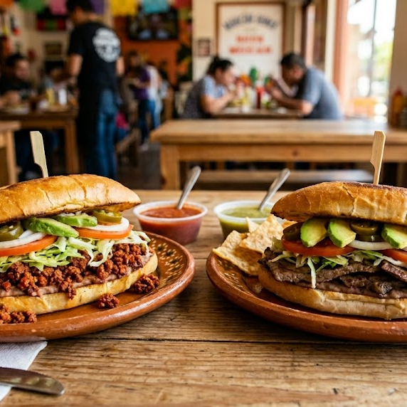 Torta Chorizo Queso + Torta de Bistec Queso