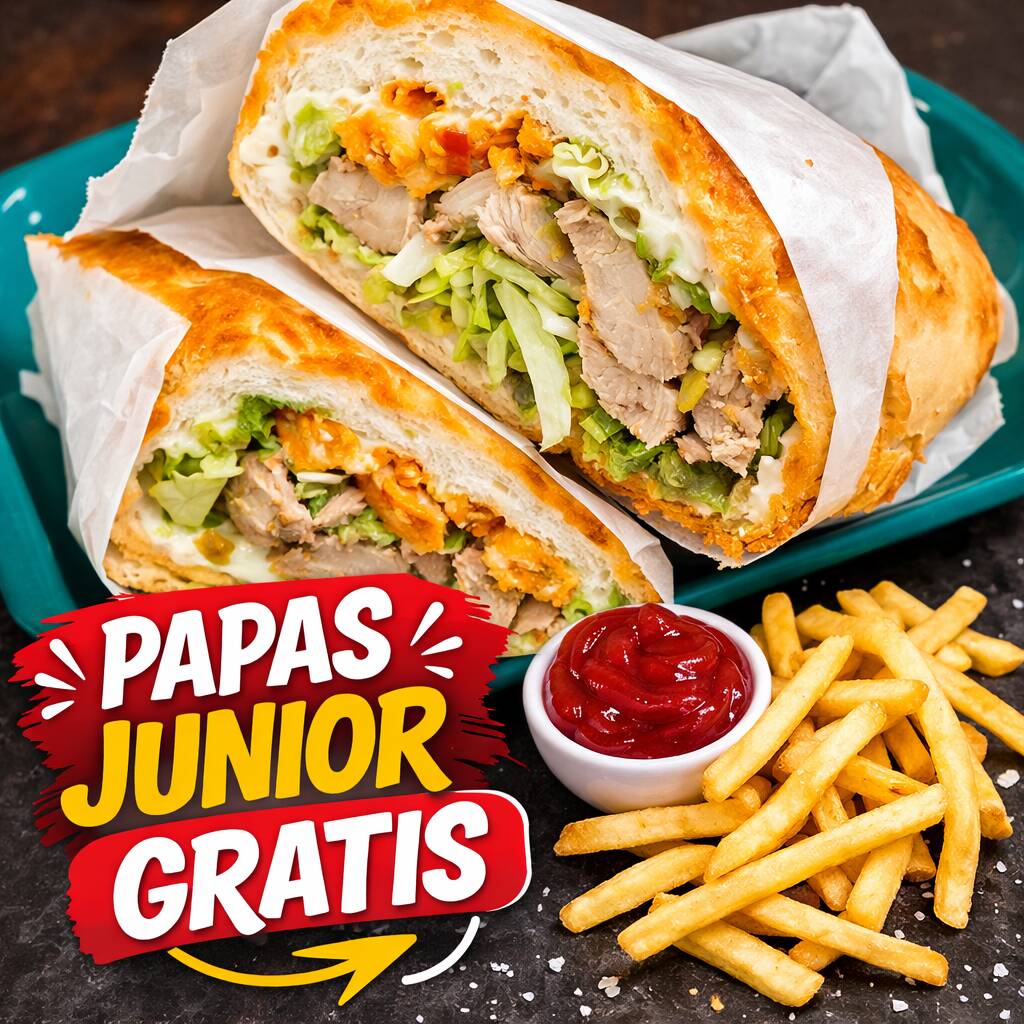 Miércoles de Torta Pollo Grill ( Papas Gratis)