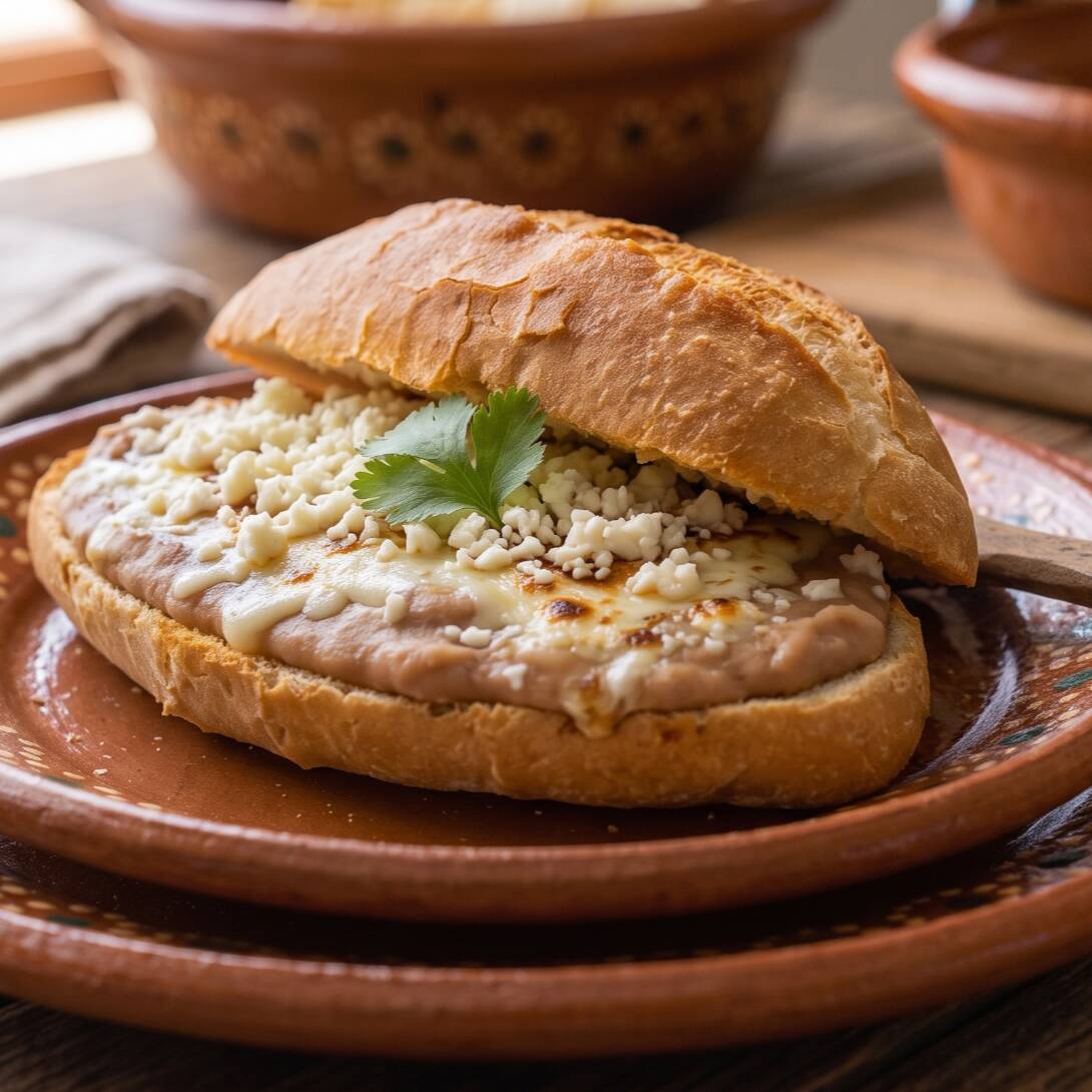 Lonche de Frijoles con Queso
