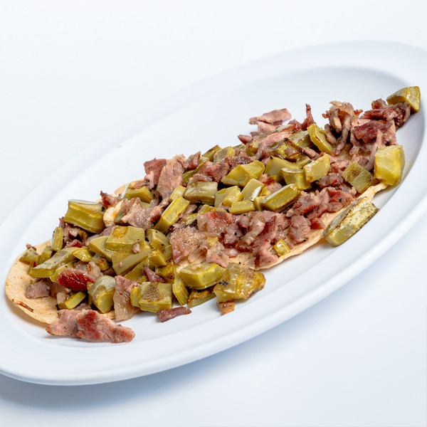 TACOS DE BISTEC C/NOPAL (2) 130grs