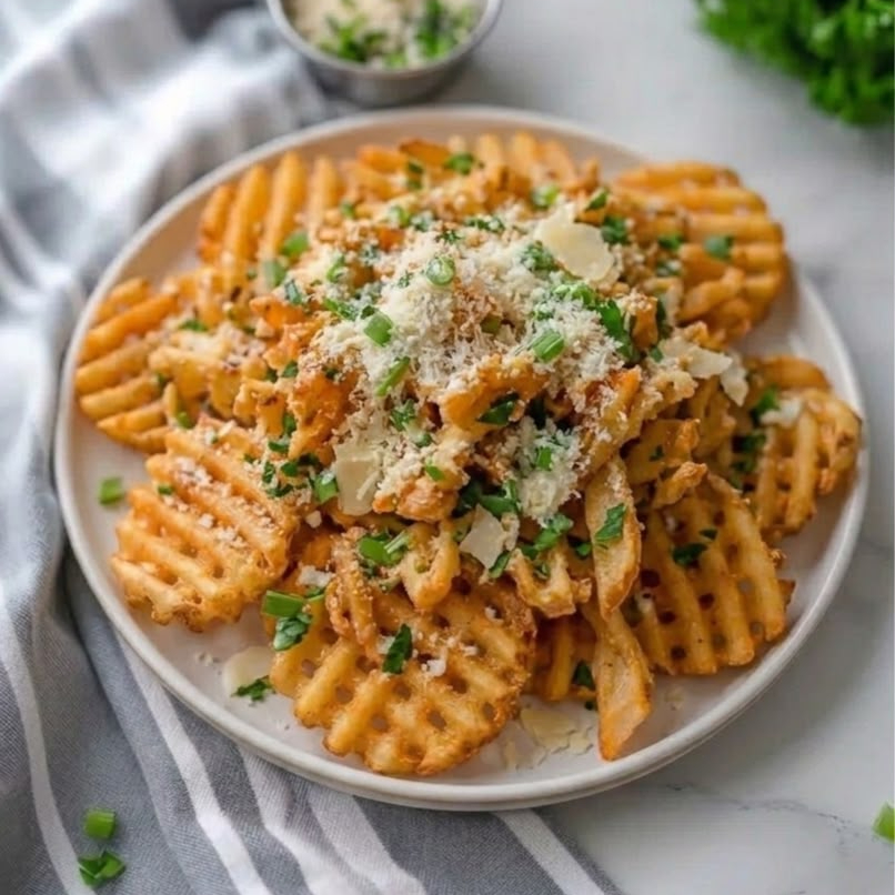 Garlic Butter Waffle Fries