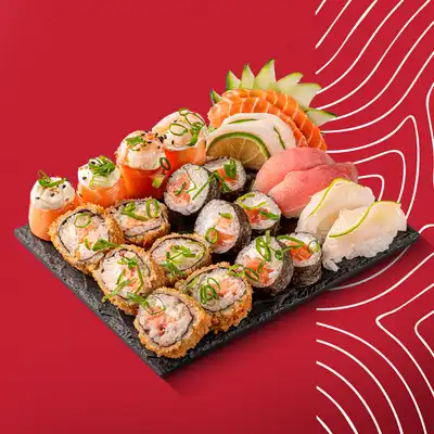 2 Sashimi de Peixe Branco 2 Sashimi de Salmão 2 Joe Tradicional 2 Joe Ebi (Camarão) 2 Sushi de Peixe Branco 2 Sushi de Atum 6 Roll Philadelphia Salmão 6 Hot Roll Philadelphia Salmão