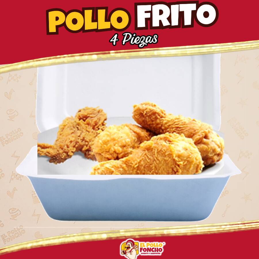 1/2 Pollo Frito 4 Piezas