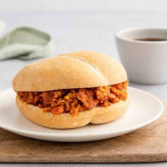 Sándwich de Huevos Revueltos con Salchicha