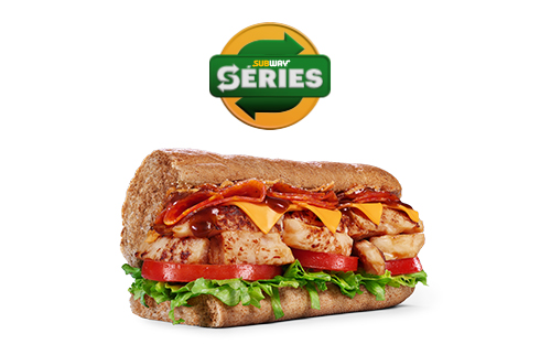 Pão Integral, Frango Teriyaki, Cheddar Em Dobro, Pepperoni, Cebola Crispy, Alface, Tomate, Molho Barbecue E Molho Cebola Agridoce