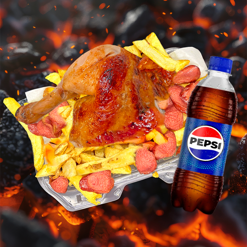 Combo Salchibrasa Pierna + Pepsi 355 ml