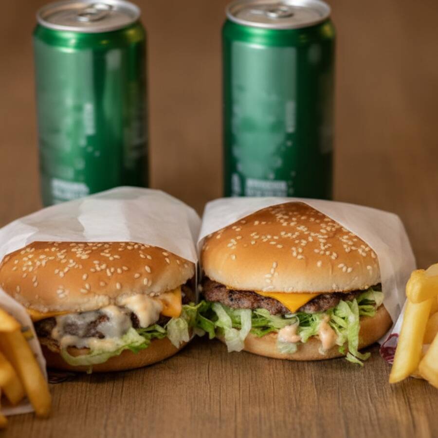 2 lanches sabor livres ! 2 batata 2 guaraná