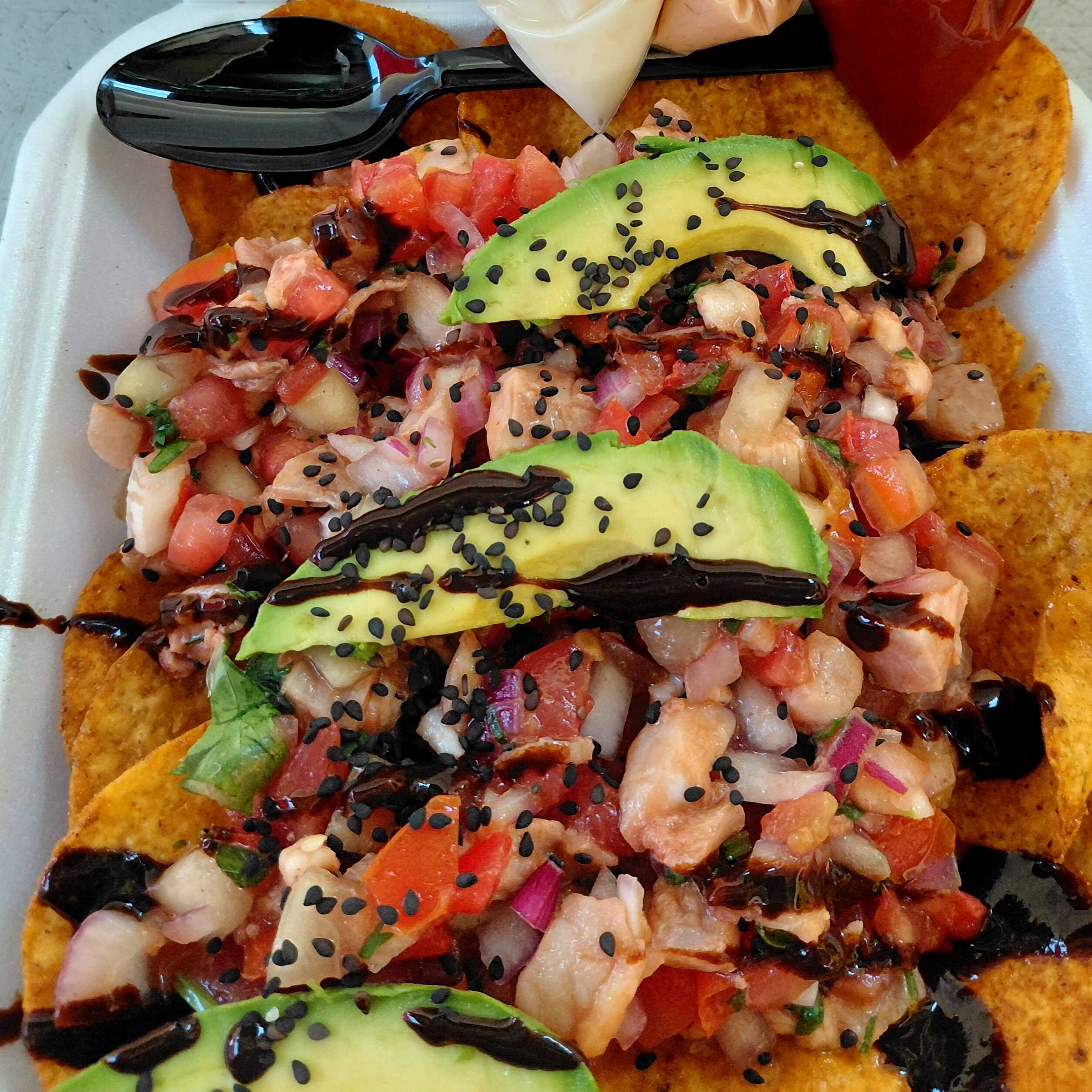 Tostitos con ceviche de pescado