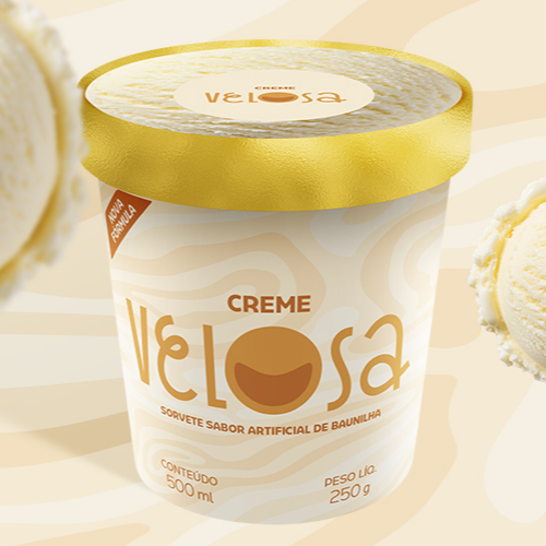Sorvete clássico de creme. Delicioso sozinho e perfeito para acompanhar sua sobremesa favorita.