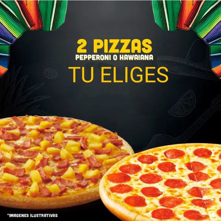 2 Pizzas 1 Pep+1 Haw