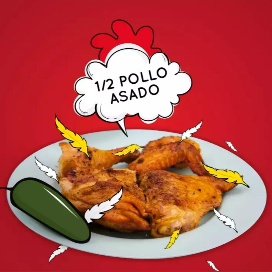 Medio pollo asado