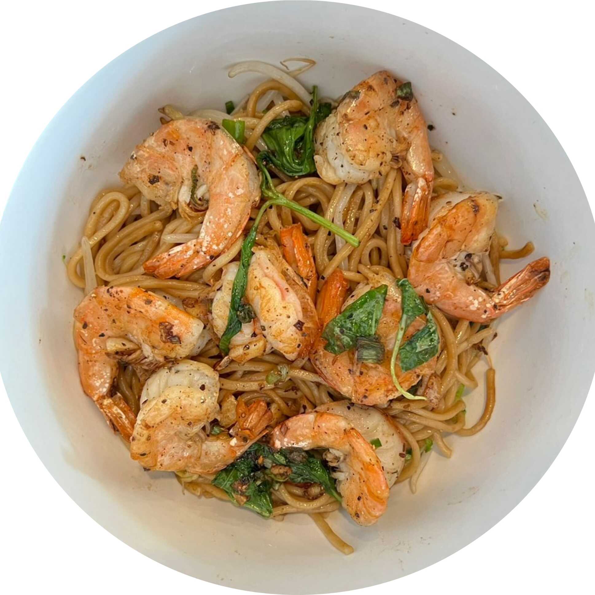 Dry Noodle con Camarón al Chef