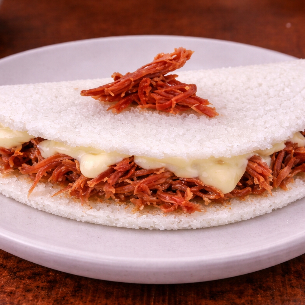Tapioca de calabresa com mussarela