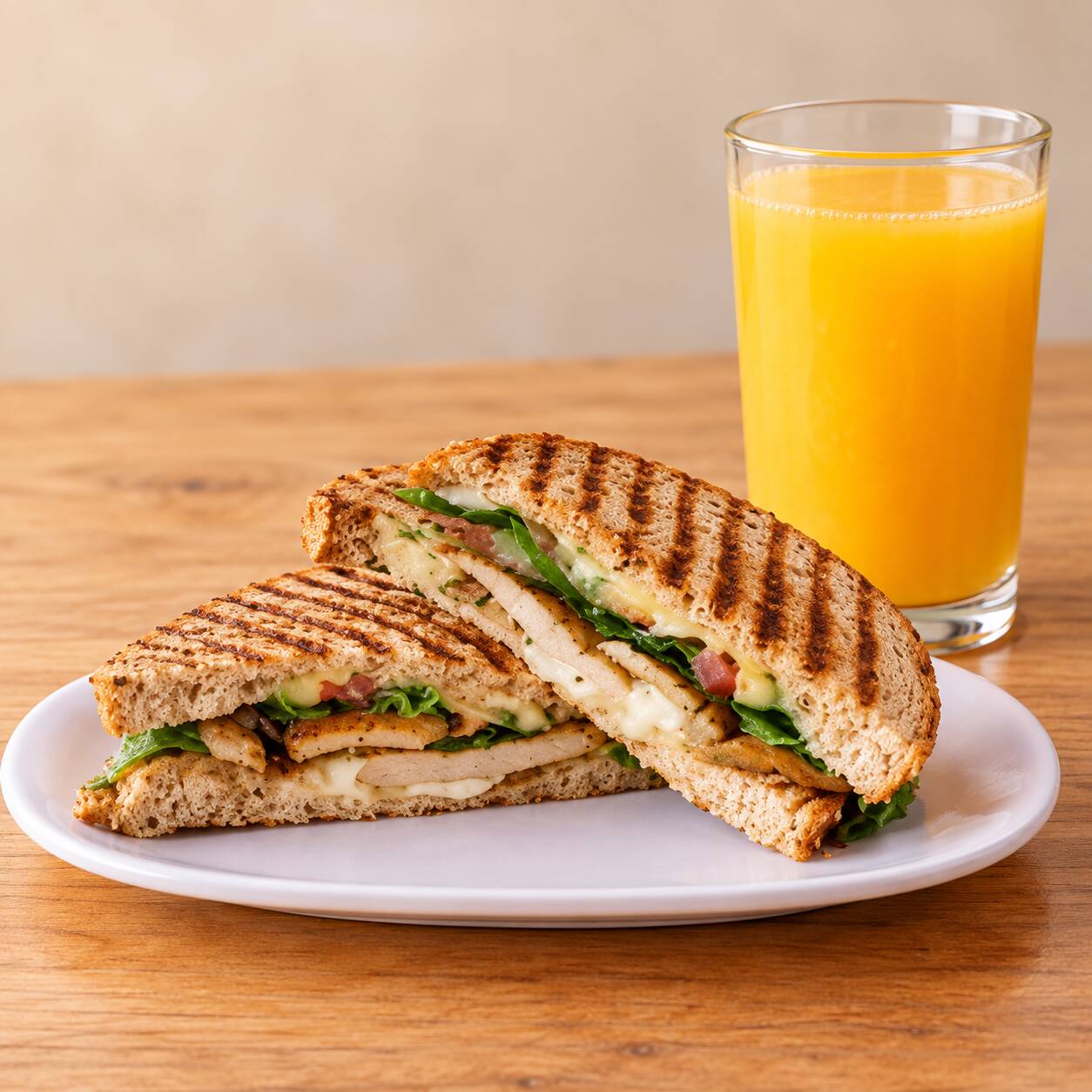 Sándwich de Pollo a la Plancha + Jugo de Naranja