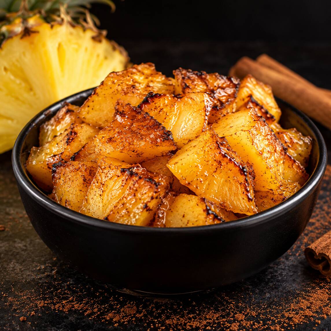 Piña asada con canela