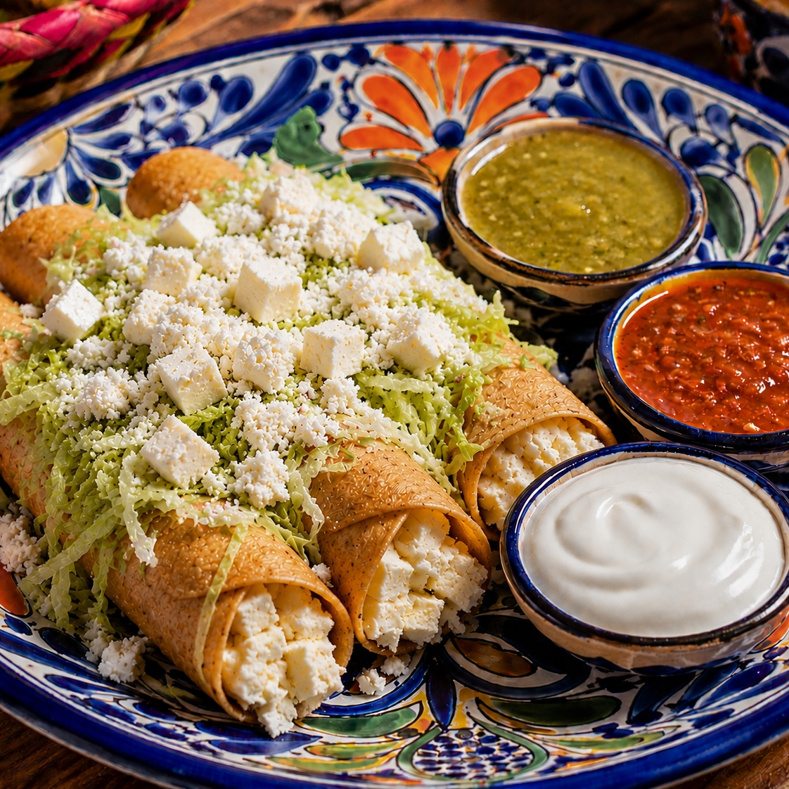 Tacos dorados de queso 3pz