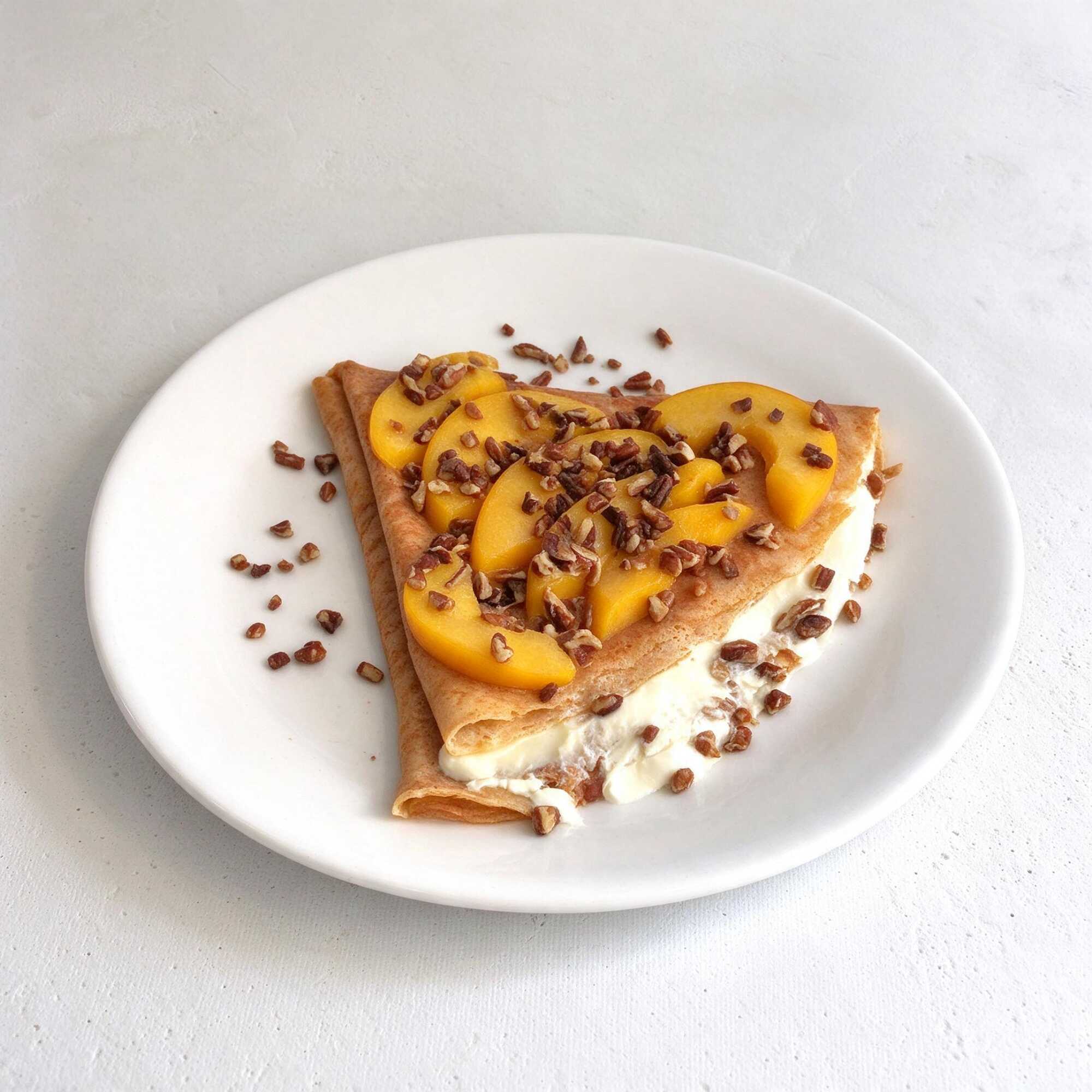 Crepa de Duraznos con Philadelphia y Nuez