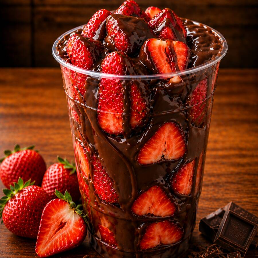Fresas con Chocolate Cremoso 16 Oz