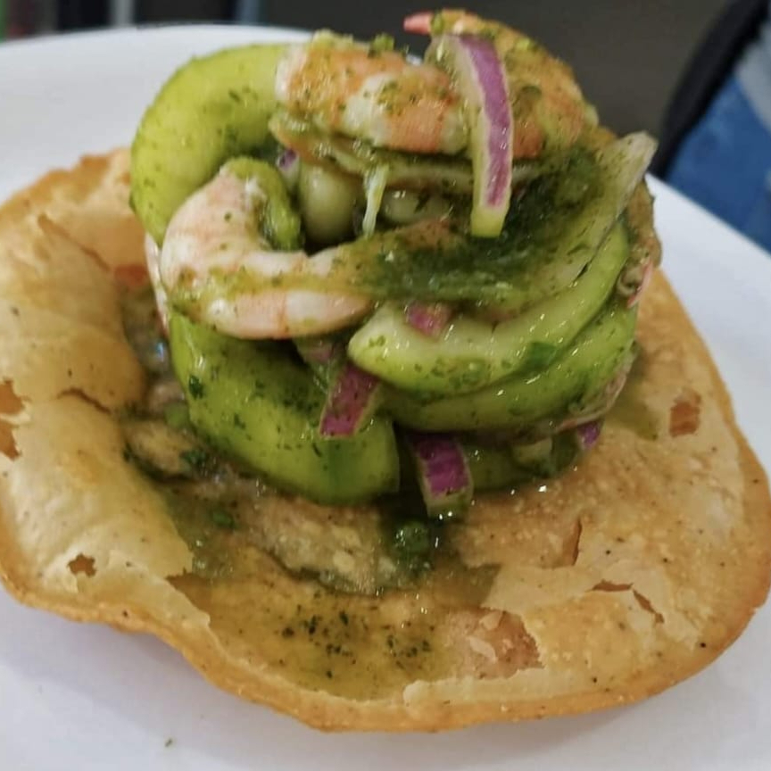 TOSTADA DE AGUACHILE DE CAMARÓN