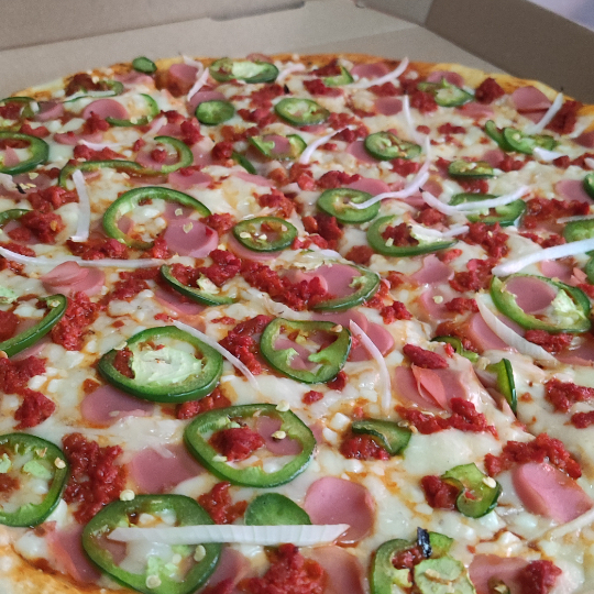 Pizza grande mexicana, orilla rellena de queso