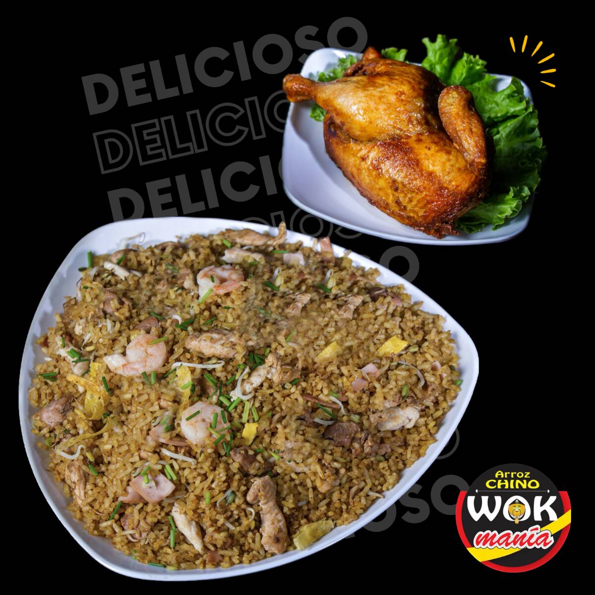 Arroz a la Valenciana Grande+ 1/2 de Pollo