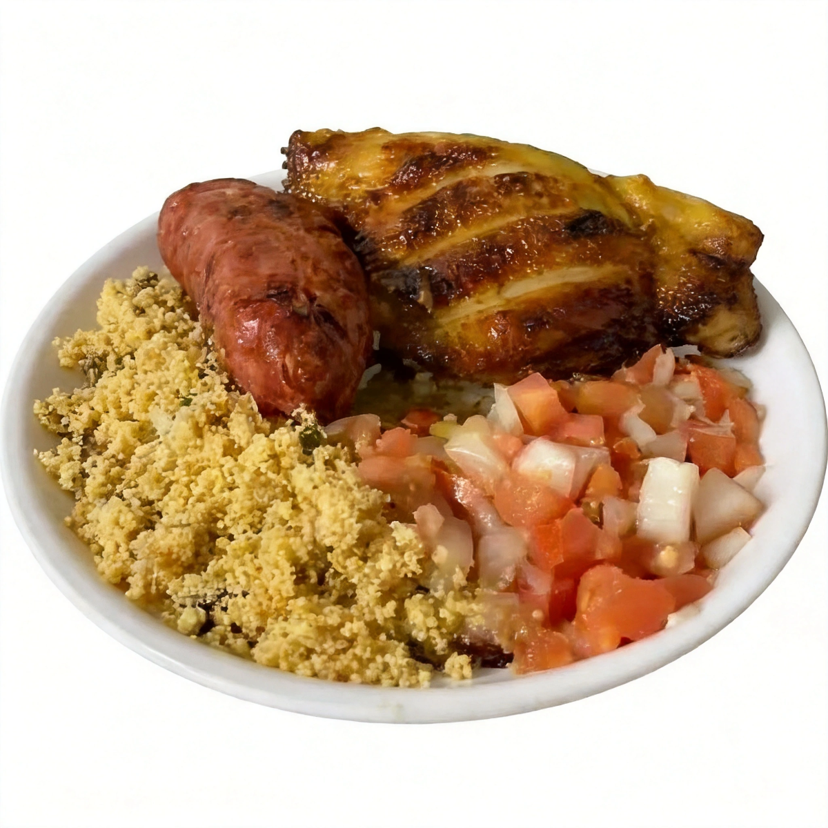 Arroz,feijão,file de coxa ,linguiça batata