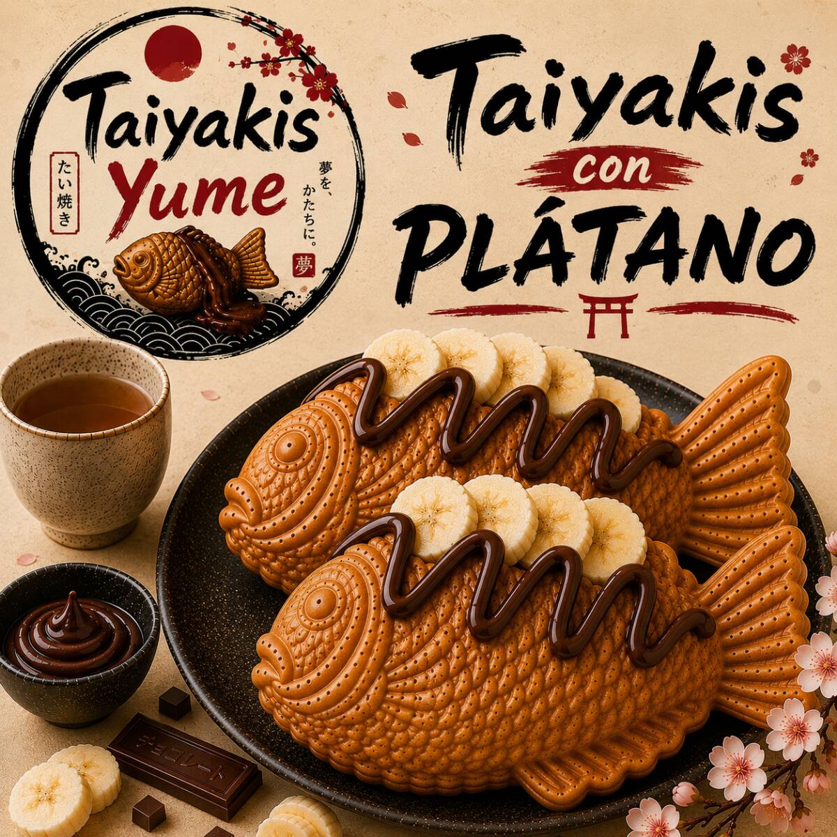 Taiyakis con Plátano