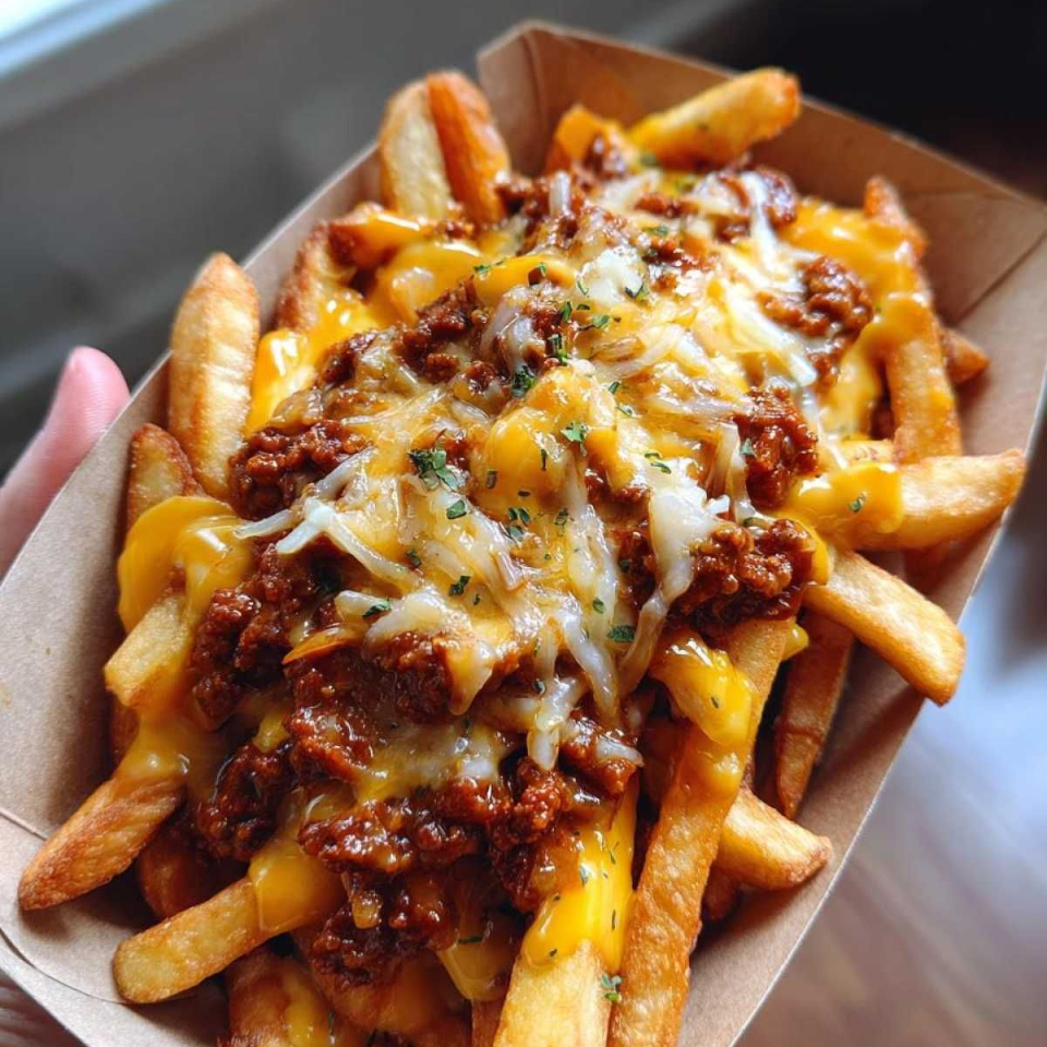 Papas Francesas C/chorizo y Queso Oaxaca Gratinado