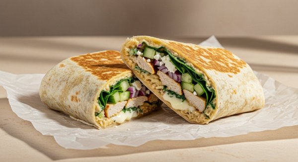 Wrap mediterraneo de pollo