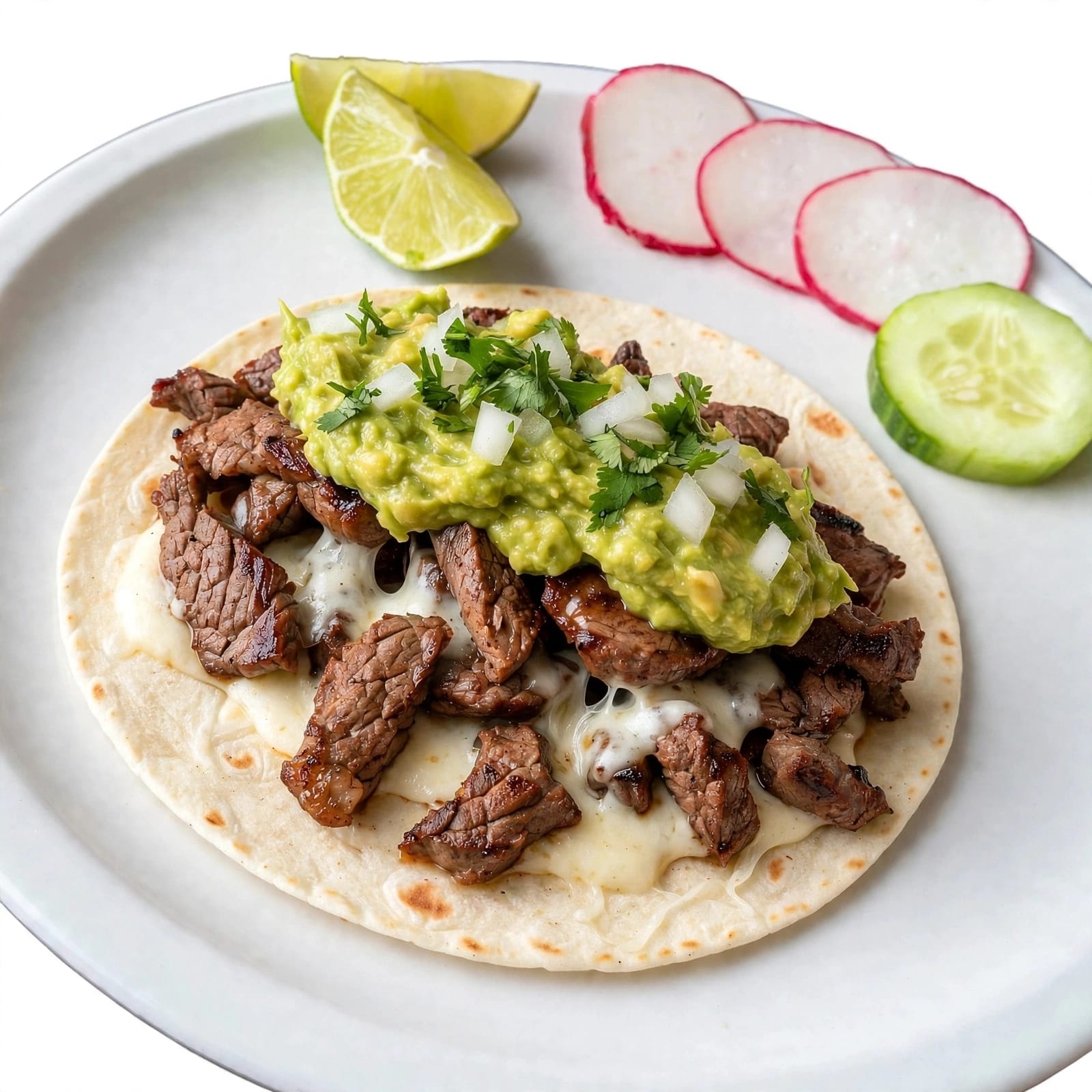 Taco Asada de Harina C/Queso