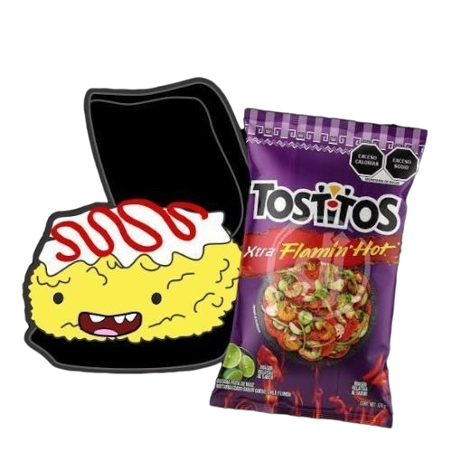Charola de Elote con Tostitos Morados