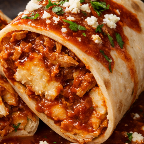 Guisado de Tamal en Salsa Roja.