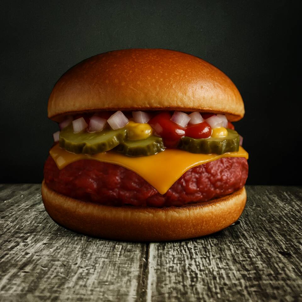 Carne Veggie (115g) elaborada somente com ingredientes naturais à sua escolha, Queijo Vegano, Ketchup, Mostarda, Cebola e Picles. Sem nenhum ingrediente de origem animal. Feito em chapa separada só para veggies. Tags: Hambúrguer; Burguer; Burger; Hambúrguer Vegetariano; Veggie