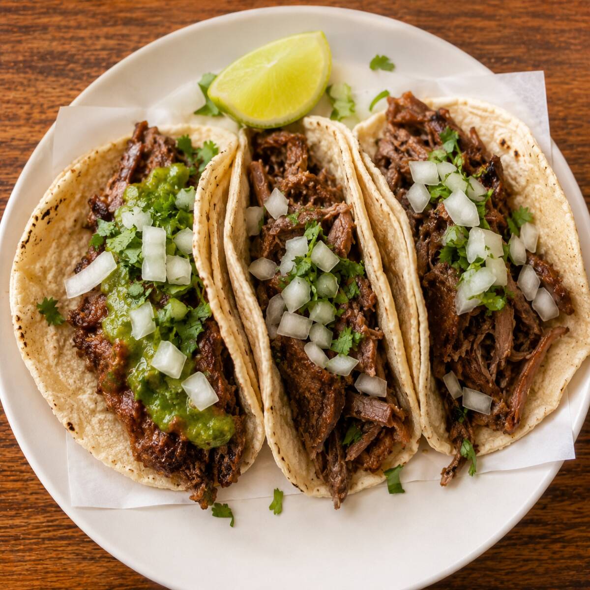 3 Tacos de Barbacoa de Puerco (surtida)