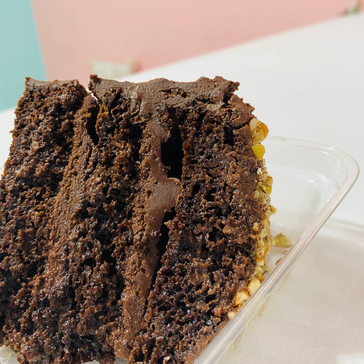 Rebanada pastel de chocolate