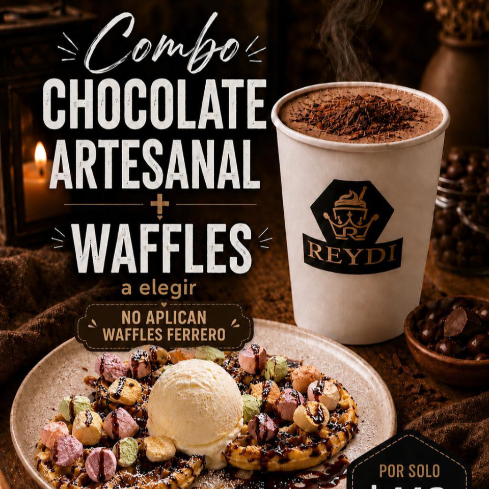 Chocolate Artesanal Caliente + Waffles