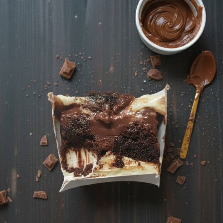 Camadas de Ninho, creme de avelã cremoso e brownie intenso. Doce, intenso e cheio de carinho!