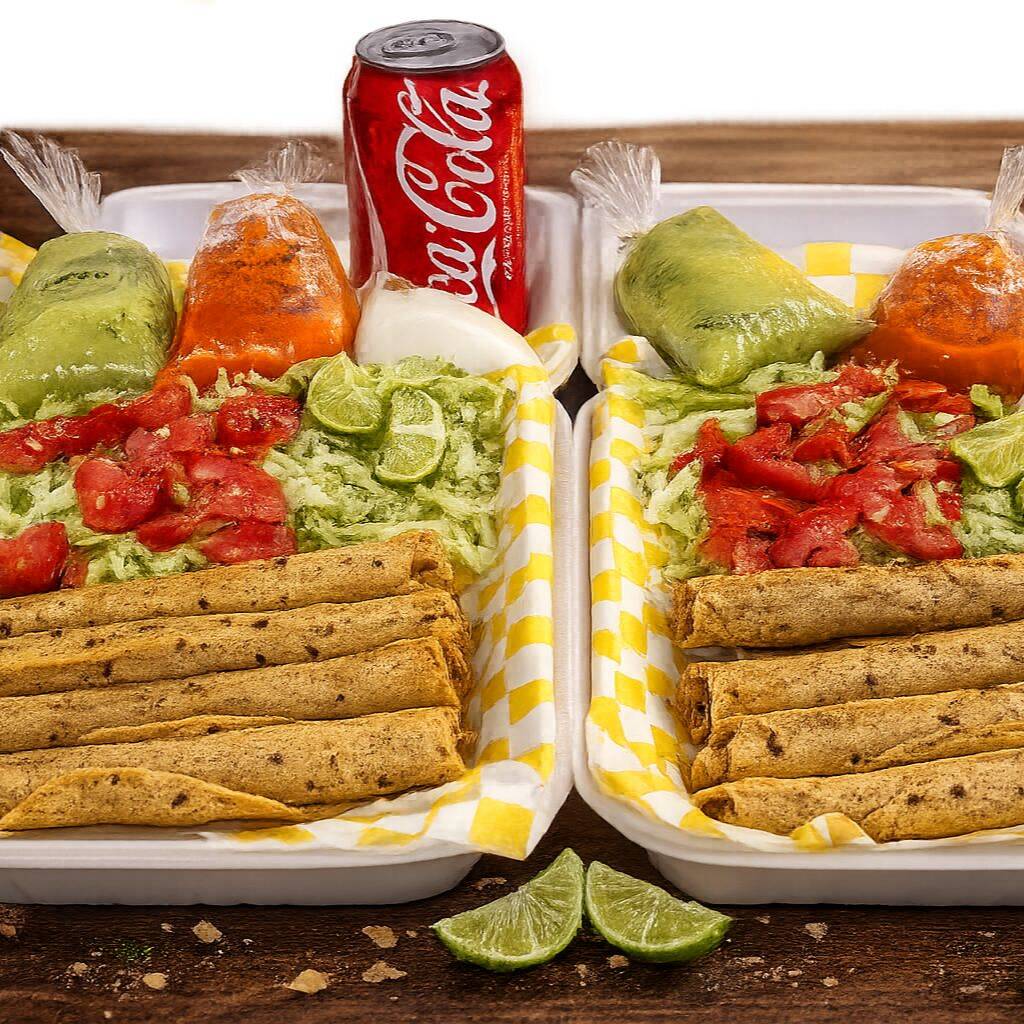 2 Ordenes de Flautas de Carne + Coca cola
